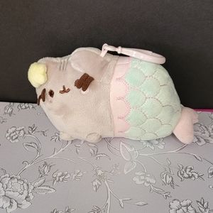 Gund Pusheen Mermaid Cat Backpack Clip Mini Plush Stuffed Animal Toy